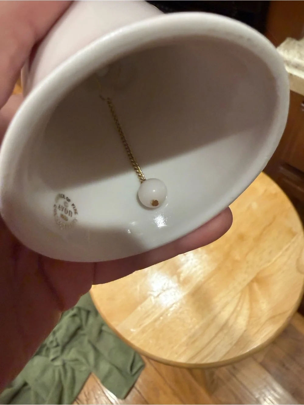 Avon Heart-Top Porcelain Bell in Soft Pink and Blue